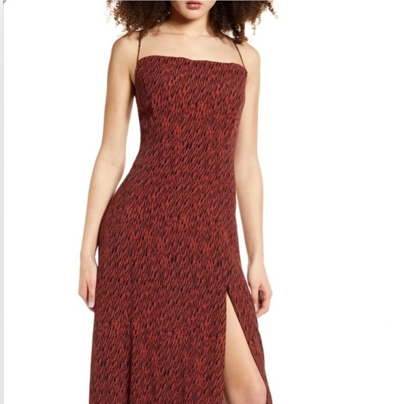 Leith MIDI Dress Rust Henna Size XS Women’s Zipper On The Side - Picture 11 of 13